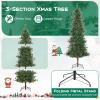 image7FT Prelit Artificial Christmas Tree Cashmere Xmas Tree with 502 Pine Needles 300 Warm White LED Lights with Bulb Cover Natural Pine Cones Foldable Metal Stand for Home Office 7ft8ft