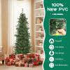 image7FT Prelit Artificial Christmas Tree Cashmere Xmas Tree with 502 Pine Needles 300 Warm White LED Lights with Bulb Cover Natural Pine Cones Foldable Metal Stand for Home Office 7ft7ft