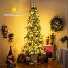 image7FT Prelit Artificial Christmas Tree Cashmere Xmas Tree with 502 Pine Needles 300 Warm White LED Lights with Bulb Cover Natural Pine Cones Foldable Metal Stand for Home Office 7ft8ft