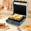 image7In1 Sandwich Maker with LED Touch Panel ampamp NoStick Plates Electric Panini Maker with Temperature ampamp Time Control Sandwich Press with 5Level Adjustment for Bread Cheese Vegetables