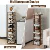 image7Tiers Shoe Rack Tall Vertical Shoe Storage with Removable Shelves ampamp Antitoppling Device Slim Corner Shoe Shelf Organizer for Entryway Closet Small Space Rustic BrownRustic Brown