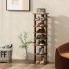 image7Tiers Shoe Rack Tall Vertical Shoe Storage with Removable Shelves ampamp Antitoppling Device Slim Corner Shoe Shelf Organizer for Entryway Closet Small Space Rustic BrownRustic Brown