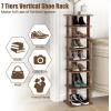 image7Tiers Shoe Rack Tall Vertical Shoe Storage with Removable Shelves ampamp Antitoppling Device Slim Corner Shoe Shelf Organizer for Entryway Closet Small Space Rustic BrownRustic Brown