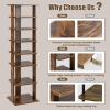 image7Tiers Shoe Rack Tall Vertical Shoe Storage with Removable Shelves ampamp Antitoppling Device Slim Corner Shoe Shelf Organizer for Entryway Closet Small Space Rustic BrownRustic Brown