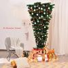 image7ft Upside Down Christmas Tree Green Inverted PVC Xmas Tree with Metal Stand ampamp 1000 Branch Tips Artificial Xmas Tree for Indoor Outdoor