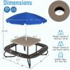 image8 Person Kids Picnic Table Kids Outdoor Table and Chairs Set with Removable Umbrella 4 Builtin Benches HDPE Top ampamp Metal Frame Kids Outdoor Table for Patio Garden Backyard CoffeeBlueCoffeeblue