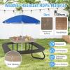 image8 Person Kids Picnic Table Kids Outdoor Table and Chairs Set with Removable Umbrella 4 Builtin Benches HDPE Top ampamp Metal Frame Kids Outdoor Table for Patio Garden Backyard CoffeeBlueCoffeeblue