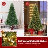 image8ft PreLit Christmas Tree Artificial Hinged Xmas Tree with 880 LED Lights Foldable Metal Stand ampamp 2 Pairs of Gloves Festival Decoration Tree for Home Living Room Office 8ft6ft 11in