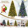 image9FT PreLit Artificial Christmas Tree Hinged Realistic Snowy Xmas Pine Tree with 780 Color Changing LED Lights 11 Flash Modes ampamp Pine Cones Folding Metal Base for Home Office 9ft9ft