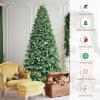 image9FT PreLit Artificial Christmas Tree Hinged Realistic Snowy Xmas Pine Tree with 780 Color Changing LED Lights 11 Flash Modes ampamp Pine Cones Folding Metal Base for Home Office 9ft9ft