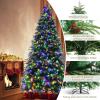 image9FT PreLit Artificial Christmas Tree Hinged Realistic Snowy Xmas Pine Tree with 780 Color Changing LED Lights 11 Flash Modes ampamp Pine Cones Folding Metal Base for Home Office 9ft9ft