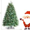 image9FT PreLit Artificial Christmas Tree Hinged Realistic Snowy Xmas Pine Tree with 780 Color Changing LED Lights 11 Flash Modes ampamp Pine Cones Folding Metal Base for Home Office 9ft5ft