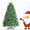 image9FT PreLit Artificial Christmas Tree Hinged Realistic Snowy Xmas Pine Tree with 780 Color Changing LED Lights 11 Flash Modes ampamp Pine Cones Folding Metal Base for Home Office 9ft6ft