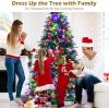 image9FT PreLit Artificial Christmas Tree Hinged Realistic Snowy Xmas Pine Tree with 780 Color Changing LED Lights 11 Flash Modes ampamp Pine Cones Folding Metal Base for Home Office 9ft7ft
