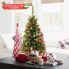 imageArtificial Christmas Tree 3FT 116 Hinged Lush Branch Tips with PVC Material Stable Structure Lightweight ampamp Easy Assembly Xmas Tree for Party Festival ampamp Holiday DecorationPinkGreen
