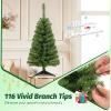 imageArtificial Christmas Tree 3FT 116 Hinged Lush Branch Tips with PVC Material Stable Structure Lightweight ampamp Easy Assembly Xmas Tree for Party Festival ampamp Holiday DecorationPinkGreen