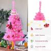 imageArtificial Christmas Tree 3FT 116 Hinged Lush Branch Tips with PVC Material Stable Structure Lightweight ampamp Easy Assembly Xmas Tree for Party Festival ampamp Holiday DecorationPinkPink