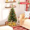 imageArtificial Christmas Tree 3FT 116 Hinged Lush Branch Tips with PVC Material Stable Structure Lightweight ampamp Easy Assembly Xmas Tree for Party Festival ampamp Holiday DecorationPinkGreen