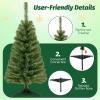 imageArtificial Christmas Tree 3FT 116 Hinged Lush Branch Tips with PVC Material Stable Structure Lightweight ampamp Easy Assembly Xmas Tree for Party Festival ampamp Holiday DecorationPinkGreen