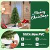 imageArtificial Christmas Tree 3FT 116 Hinged Lush Branch Tips with PVC Material Stable Structure Lightweight ampamp Easy Assembly Xmas Tree for Party Festival ampamp Holiday DecorationPinkGreen