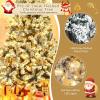 imageArtificial Christmas Tree 75ft Snow Flocked Hinged Pine Tree with 1010 Branch Tips ampamp 450 Warm LED Lights Portable Metal Base Perfect Xmas Decoration for Home Office Party 75ft9ft