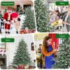 imageArtificial Christmas Tree Xmas Tree with FlameResistant PEampampPVC and Foldable Metal Stand Indoor Holiday Decoration for Home Office School and Restaurant Green 6ft7ft