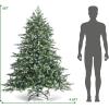 imageArtificial Christmas Tree Xmas Tree with FlameResistant PEampampPVC and Foldable Metal Stand Indoor Holiday Decoration for Home Office School and Restaurant Green 6ft6ft