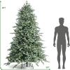 imageArtificial Christmas Tree Xmas Tree with FlameResistant PEampampPVC and Foldable Metal Stand Indoor Holiday Decoration for Home Office School and Restaurant Green 6ft8ft