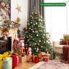 imageArtificial Christmas Tree Xmas Tree with FlameResistant PEampampPVC and Foldable Metal Stand Indoor Holiday Decoration for Home Office School and Restaurant Green 6ft7ft