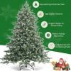 imageArtificial Christmas Tree Xmas Tree with FlameResistant PEampampPVC and Foldable Metal Stand Indoor Holiday Decoration for Home Office School and Restaurant Green 6ft7ft
