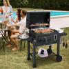 imageBarrel Charcoal Grill with Side Tables 544 sqin Cooking Space Portable Camping Grill wWheels Charcoal Tray Pullout Ash Tray Thermometer Outdoor BBQ Grill for Patio Backyard Party