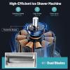 imageCommercial Snow Cone Machine 660 LBSH 300W ETL Approved Electric Ice Crusher with Safety OnOff Switch ampamp Dual Blades Stainless Steel Shaved Ice Machine for Home Bar Restaurant WhiteGrey
