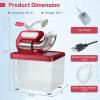 imageCommercial Snow Cone Machine 660 LBSH 300W ETL Approved Electric Ice Crusher with Safety OnOff Switch ampamp Dual Blades Stainless Steel Shaved Ice Machine for Home Bar Restaurant WhiteRed