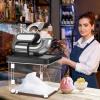 imageCommercial Snow Cone Machine 660 LBSH 300W ETL Approved Electric Ice Crusher with Safety OnOff Switch ampamp Dual Blades Stainless Steel Shaved Ice Machine for Home Bar Restaurant WhiteBlack