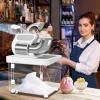 imageCommercial Snow Cone Machine 660 LBSH 300W ETL Approved Electric Ice Crusher with Safety OnOff Switch ampamp Dual Blades Stainless Steel Shaved Ice Machine for Home Bar Restaurant WhiteWhite