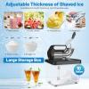 imageCommercial Snow Cone Machine 660 LBSH 300W ETL Approved Electric Ice Crusher with Safety OnOff Switch ampamp Dual Blades Stainless Steel Shaved Ice Machine for Home Bar Restaurant WhiteBlack