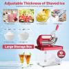 imageCommercial Snow Cone Machine 660 LBSH 300W ETL Approved Electric Ice Crusher with Safety OnOff Switch ampamp Dual Blades Stainless Steel Shaved Ice Machine for Home Bar Restaurant WhiteRed