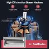 imageCommercial Snow Cone Machine 660 LBSH 300W ETL Approved Electric Ice Crusher with Safety OnOff Switch ampamp Dual Blades Stainless Steel Shaved Ice Machine for Home Bar Restaurant WhiteRed