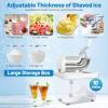 imageCommercial Snow Cone Machine 660 LBSH 300W ETL Approved Electric Ice Crusher with Safety OnOff Switch ampamp Dual Blades Stainless Steel Shaved Ice Machine for Home Bar Restaurant WhiteWhite