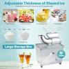 imageCommercial Snow Cone Machine 660 LBSH 300W ETL Approved Electric Ice Crusher with Safety OnOff Switch ampamp Dual Blades Stainless Steel Shaved Ice Machine for Home Bar Restaurant WhiteGrey