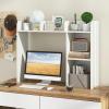 imageDesktop Bookshelf 3Tier Desk Hutch Shelf with 5 Display Rack for Computer Desk Desk Organizer Shelves for Top of Desk Dorm Home Office WhiteWhite