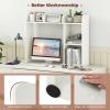 imageDesktop Bookshelf 3Tier Desk Hutch Shelf with 5 Display Rack for Computer Desk Desk Organizer Shelves for Top of Desk Dorm Home Office WhiteWhite