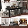 imageDining Table for 46 People 63 Wood Rectangular Dinner Table with LShaped Legs Farmhouse Dinette Table Modern Kitchen Table for Apartment Living Room Restaurant Dining Room BlackBlack