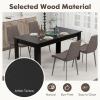 imageDining Table for 46 People 63 Wood Rectangular Dinner Table with LShaped Legs Farmhouse Dinette Table Modern Kitchen Table for Apartment Living Room Restaurant Dining Room BlackBlack