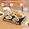 imageElectric Warming Tray 21 x 16 Food Warmer with Adjustable Temperature Control Overheat Protection Full Surface Heating Tempered Glass Food Warming Mat for Parties Buffet 1 21quot x 16quot16 x 12