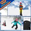 imageFoldable Snow Scooter Kids Snowboard with Handle Cold Resistance Kick Scooter Outdoor Sliding Snow Sled for Snow Dune Grass FoldUp Ski Scooter for Kids Toddlers Age 5Black