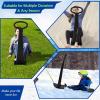 imageFoldable Snow Scooter Kids Snowboard with Handle Cold Resistance Kick Scooter Outdoor Sliding Snow Sled for Snow Dune Grass FoldUp Ski Scooter for Kids Toddlers Age 5Black