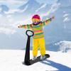 imageFoldable Snow Scooter Kids Snowboard with Handle Cold Resistance Kick Scooter Outdoor Sliding Snow Sled for Snow Dune Grass FoldUp Ski Scooter for Kids Toddlers Age 5Black