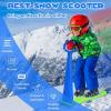 imageFoldable Snow Scooter Kids Snowboard with Handle Cold Resistance Kick Scooter Outdoor Sliding Snow Sled for Snow Dune Grass FoldUp Ski Scooter for Kids Toddlers Age 5GreenBlue