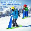 imageFoldable Snow Scooter Kids Snowboard with Handle Cold Resistance Kick Scooter Outdoor Sliding Snow Sled for Snow Dune Grass FoldUp Ski Scooter for Kids Toddlers Age 5GreenBlue